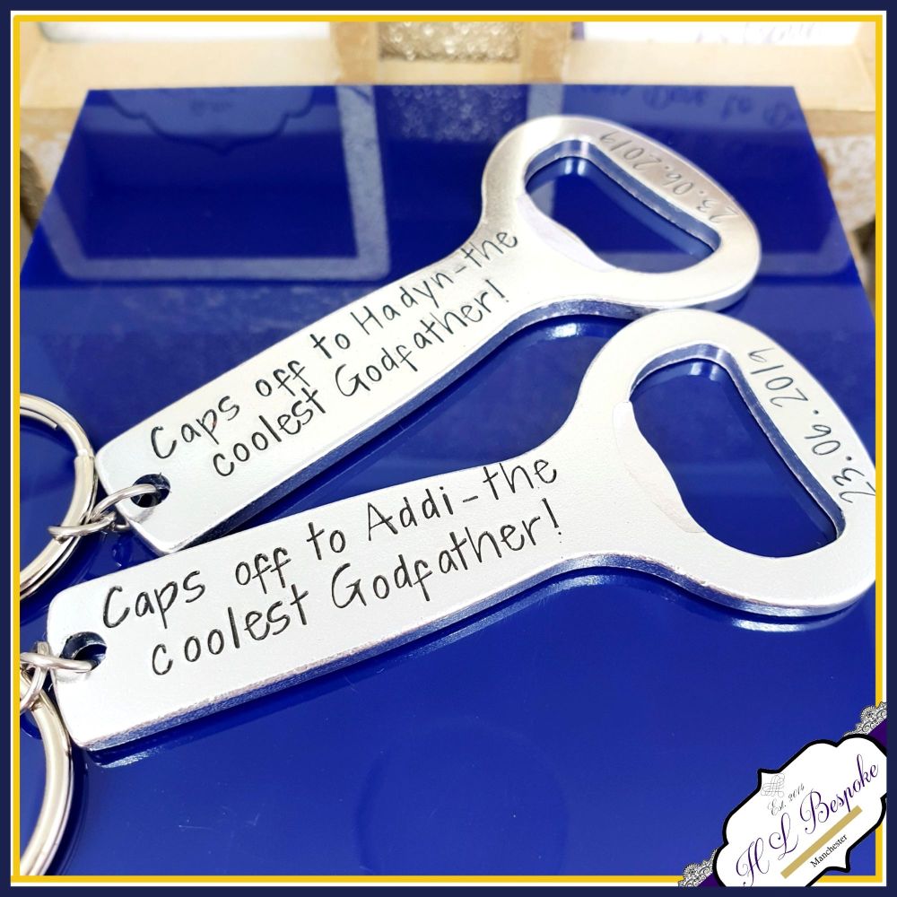 Caps Off To The Best Godfather Gift - Godfather Bottle Opener - Godfather Keychain - Godfather Gift - Godfather Bottle Opener - Caps Off