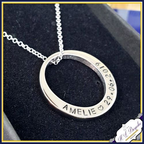Personalised Washer Pendant - Washer Necklace - Name Necklace - Name Pendan