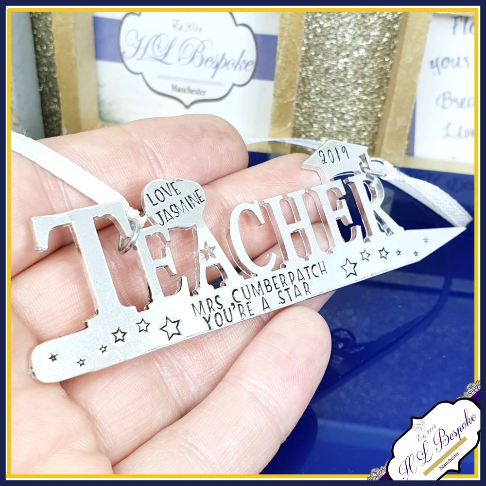 Personalised Unique Teacher Gift - Hanging Teacher Gift - Gifts For Teacher - Number 1 Teacher - End Of Year Teacher Gift - Classroom Gifts