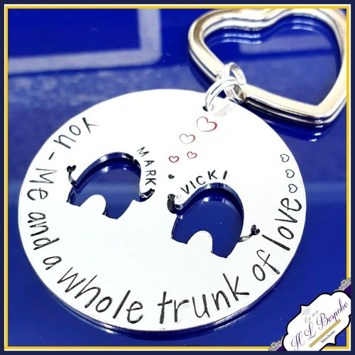 Personalised Valentine's Gift - Valentine's Keyring - A Whole Trunk Of Love