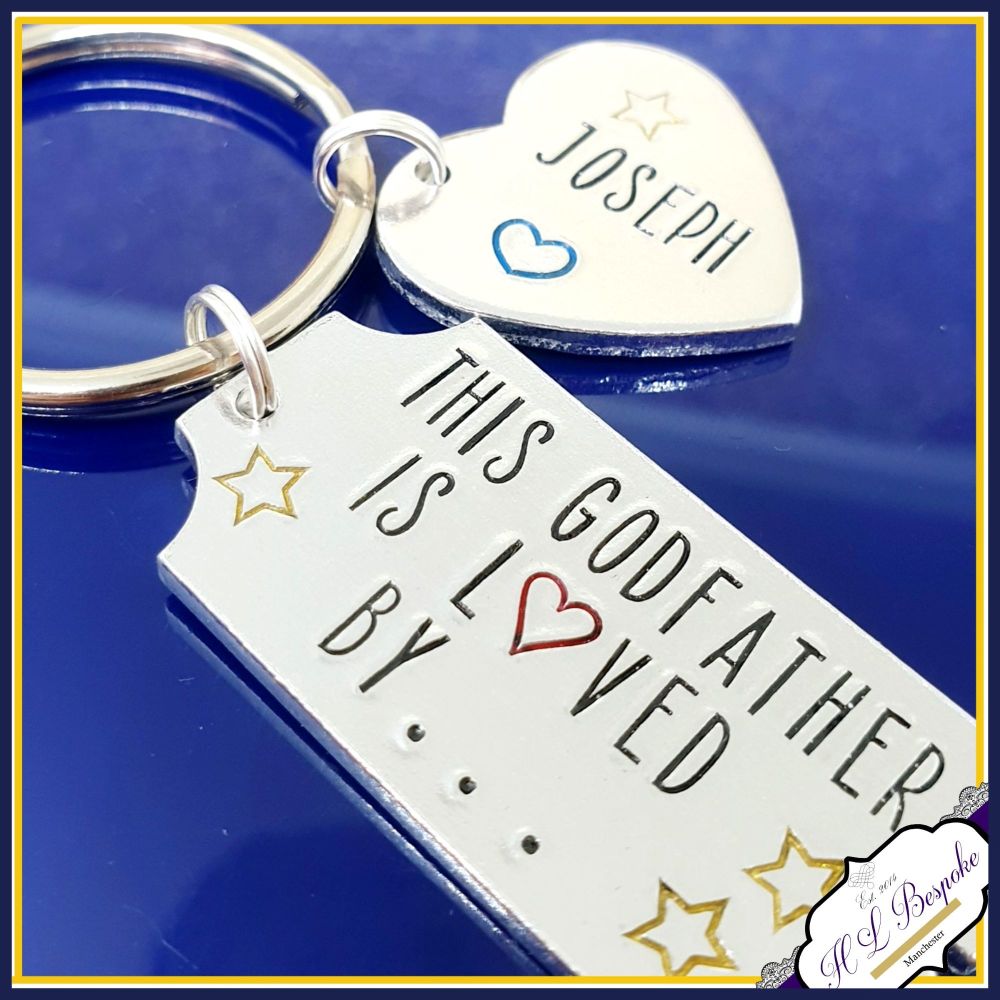 Personalised Godparent Gift This Godmother Is Love By Keyring - Godfather Keyring - Godmother Keychain - Christening Gift - Godparent Gift
