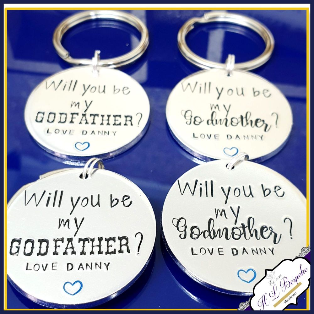 Personalised Will You Be My Godfather Gift - Be My Godparent Keyring - Be My Godfather - Asking A Godparent Gift - Guidance Gift - Blessing