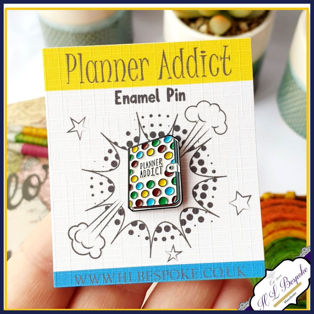 Planner Addict Enamel Pin - Planner Flair Lapel Pins UK - Gift For Planner 