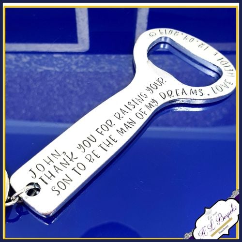 Personalised Wedding Bottle Opener Father Of The Groom Gift - Raising The M