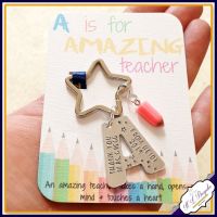 Personalised Amazing Teacher Gift - Keyring for Amazing Teacher - A Is for Amazing Teacher - Teacher Keyring - Gift For Teacher - Kaychain