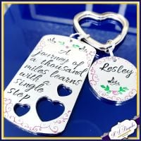New Journey Keyring - A Journey Of A Thousand Miles Begins With A Single Step - New Beginning Gift - Moving Away Gift - Inspiration Keychain
