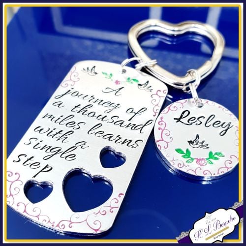 New Journey Keyring - A Journey Of A Thousand Miles Begins With A Single St