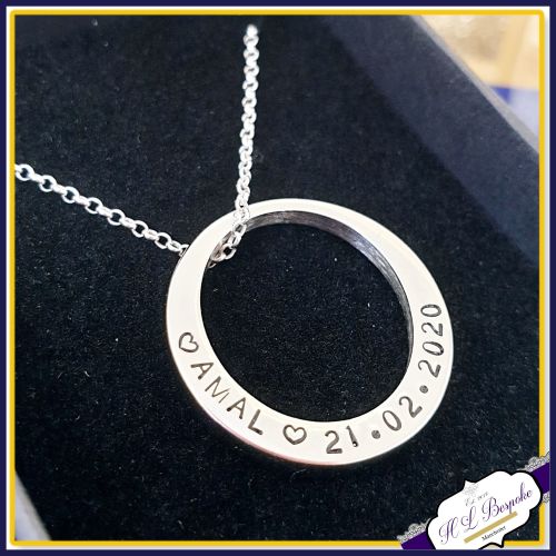 Personalised Washer Pendant - Washer Necklace - Name Necklace - Name Pendan