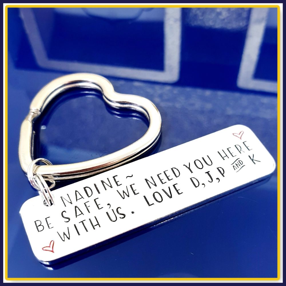 Personalised Stay Safe Keyring Stay Safe We Need You Here With Us Keychain Be Safe Mummy Keyring Be Safe Nurse Keyring Love You Gift Personalised Stay Safe Keyring Stay Safe We Need You Here With Us Keychain Be Safe Mummy Keyring Be Safe Nurse Keyring Love You Gift