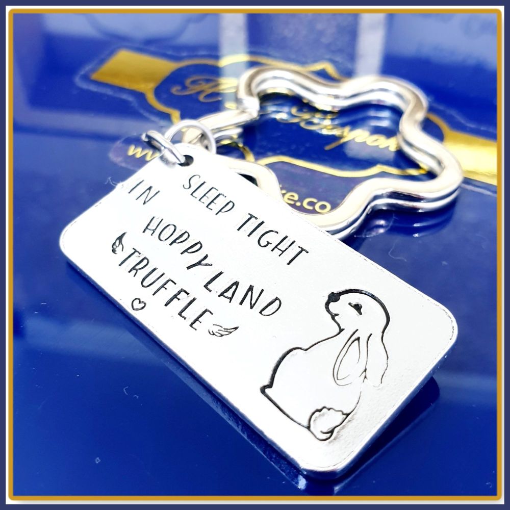 Pet Loss Bunny Rabbit Memorial Keychain Rabbit Loss Gift Sleep