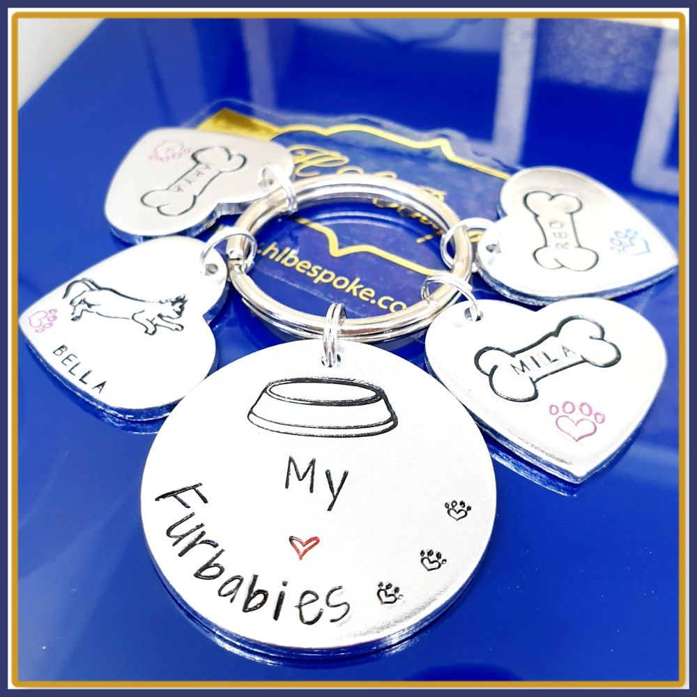 Personalised Furbabies Keyring - This Human Belongs To Keyring - My Furbaby Keyring - Dog Mum Gift - Dog Lover Gift - Dog Dad Keyring