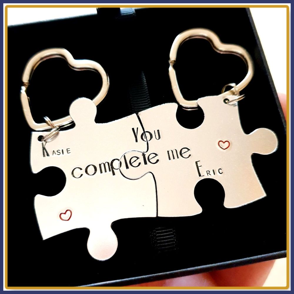 You Complete Me Keyrings - Puzzle Keyrings- Valentine's Gift - Couple's Keyrings - Engagement Gift - Wedding Gift