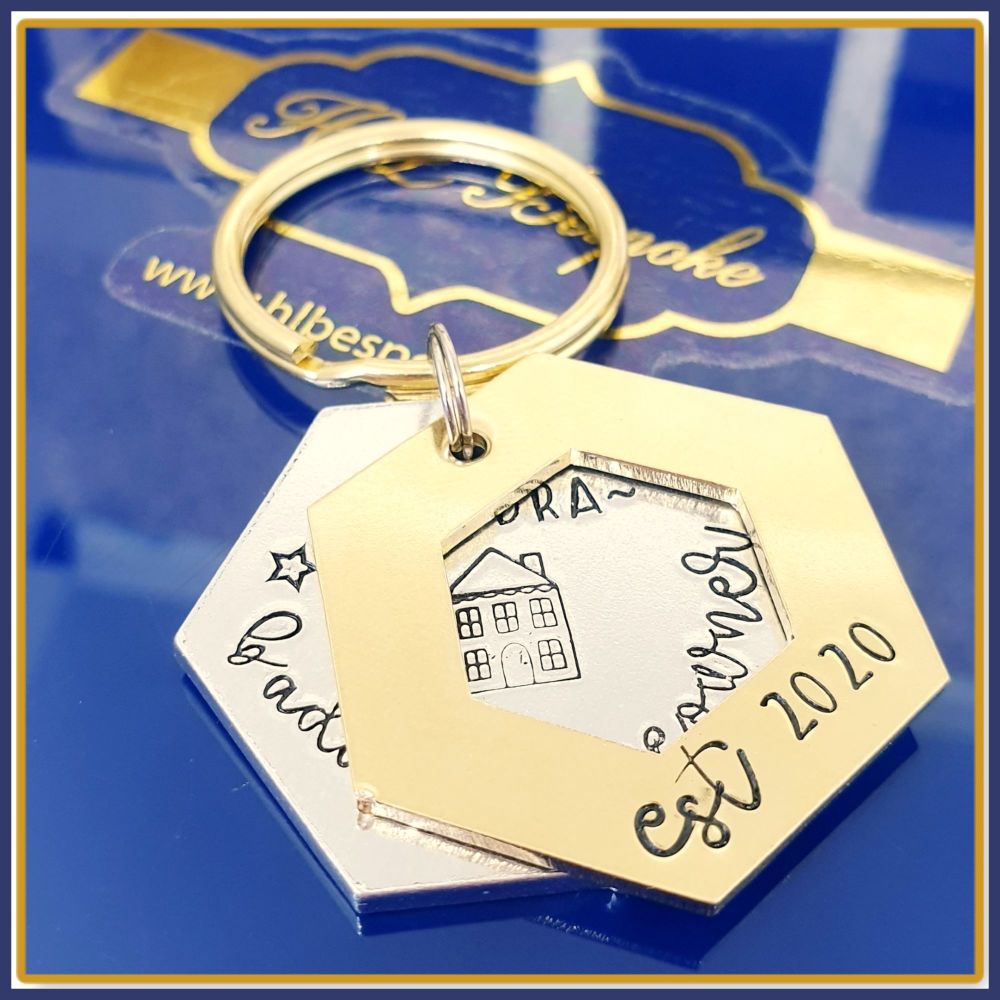 Personalised Funny New Home Gift - New Home Keyring For Her - Badass Homeowner Gift - First Home Keyring - Single Congrats New Home  Owner