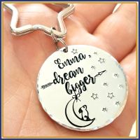 Dream Bigger Keyring - Hare and Moon Gift - Dream Keychain - Keep Dreaming Gift - Hare and Moon Keychain - Stars and Moon - Stocking Fillers