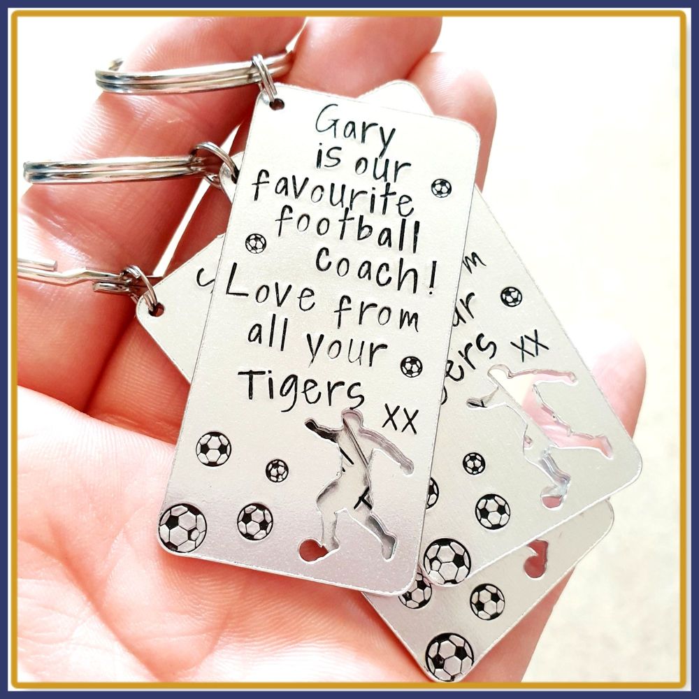 Personalised Football Daddy Keyring - Father's Day Keyring - Dad Gift From 