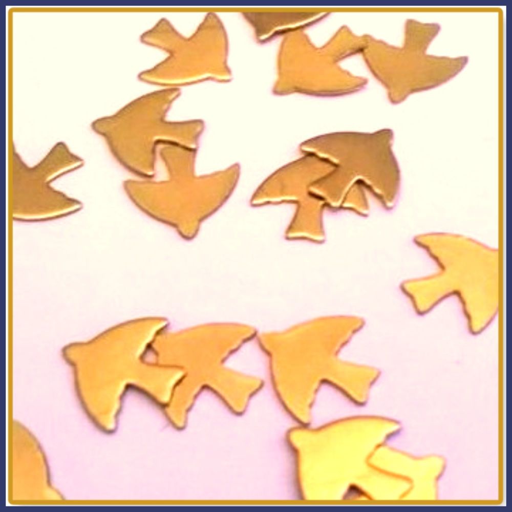 Raw Brass Dove Solderable Accents x5 - Brass Stampings