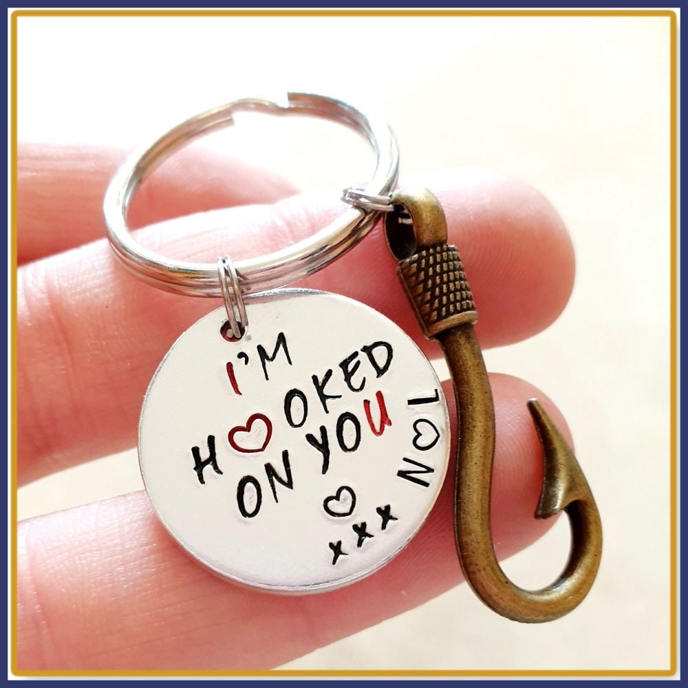 Hooked On You Keyring - Fisherman Keyring - Hooked On You Keychain ...