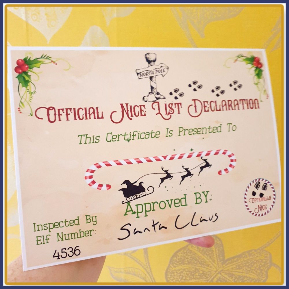 Personalised Nice List Certificate - North Pole Certificate - Santa's Certi