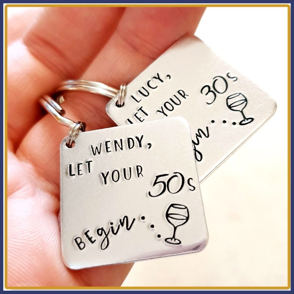 Personalised Gin Birthday Gift - 50th Birthday Gin Keyring - Gift For 50th 