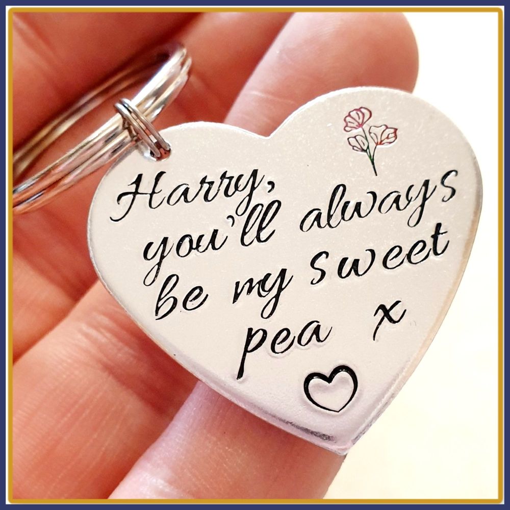 Personalised You'll Always Be My Sweet Pea Keyring Gift - Mother Daughter Gift - Cute Gift For My Daughter - Always Daughter Keyring Gift