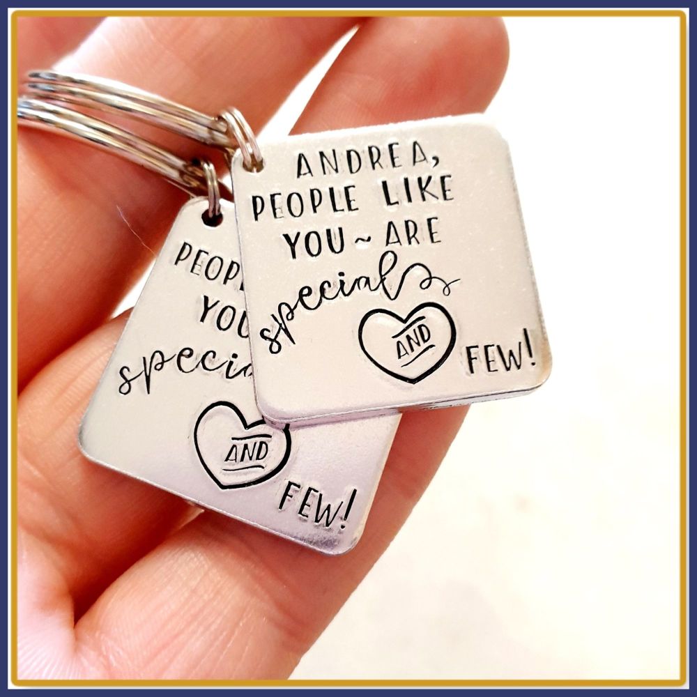 Personalised Thank You Gift - People Like You Are Special & Few Keyring Gif