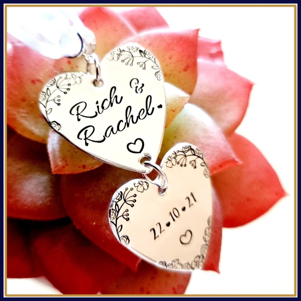 Personalised Sterling Silver Bouquet Charm - Memorial Bridal Bouquet Charm,