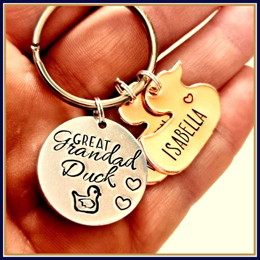 Personalised Daddy Duck Keyring - Papa Duck Keychain - Duck Gift - Pappa Du