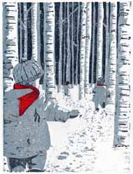 I Was Following - woodcut by Jane Duke