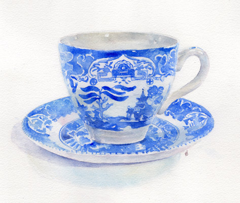 Blue tea cup