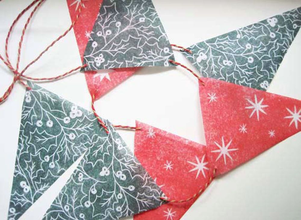 Christmas Bunting - Holly and Stars (End of line)