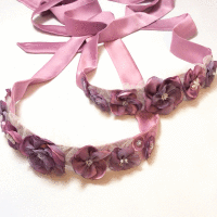 pink and purple wedding sashes belts, berry colour wedding sash