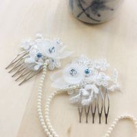 Something  Blue double hair combs, bridal, wedding