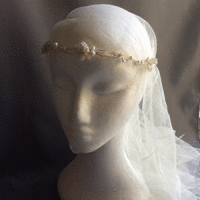 Bohemian Dream Boho Bridal Circlet with vintage lace flowers, hair vine, hair wreath, headpiece