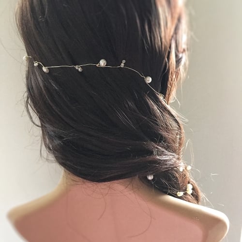 Single Ivory and Gold Bridal Hair Vine