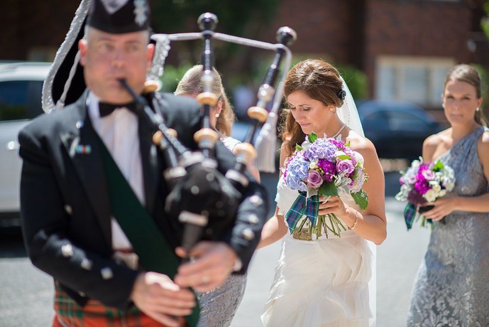 Bagpiper at Scottish wedding in Coogee beach