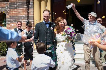 Confetti Scottish kilt groom 