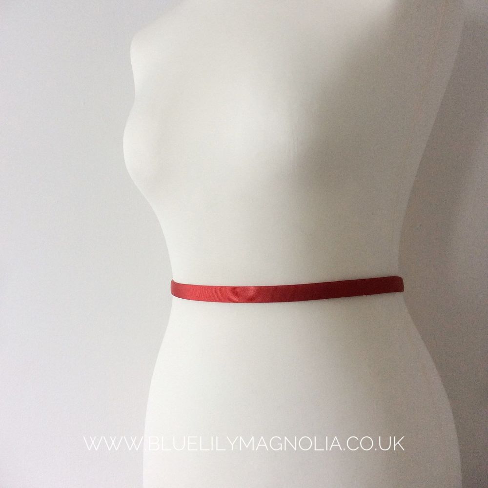 Thin red alternative wedding belt 