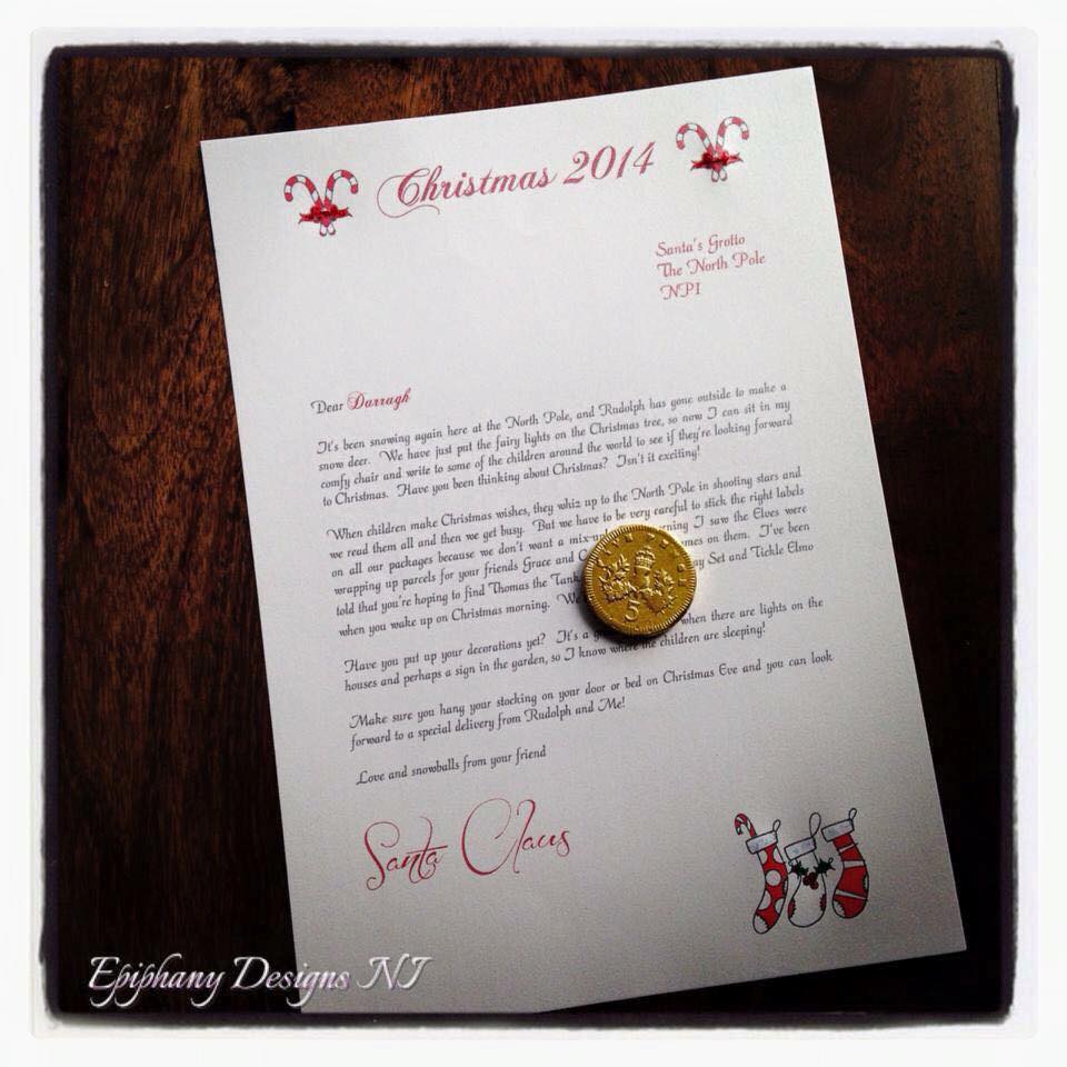 Personalised Letter from Santa with Chocolate coin