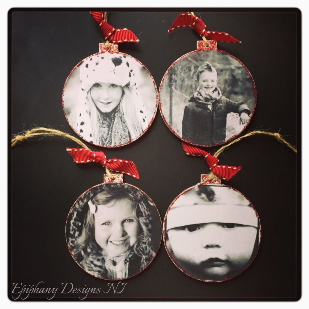 Photo Bauble 8cm with Personalised Message