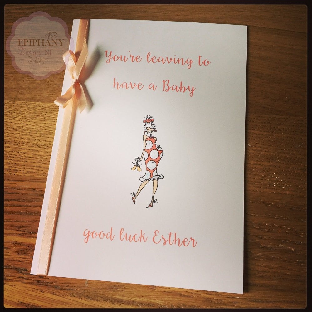 You're leaving to have a baby personalised card