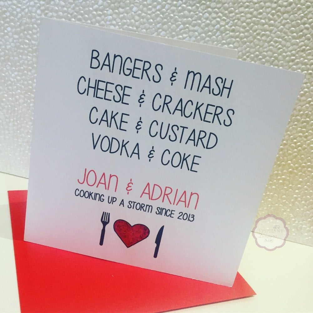 Personalised Valentines Day card - Cooking up a storm