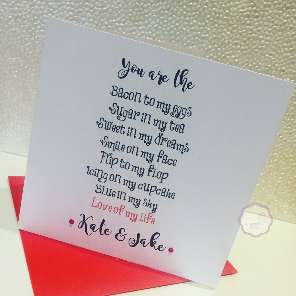 Valentines Day card - Love of my Life - Personalised 