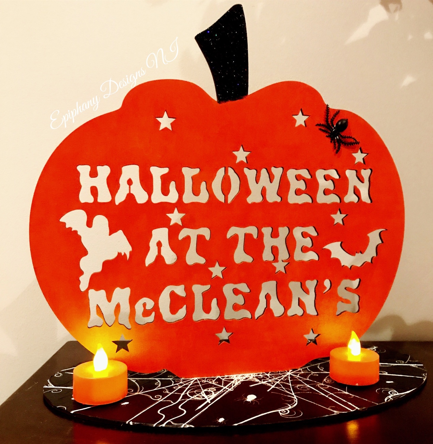halloween sign, personalised halloween sign, pumpkin