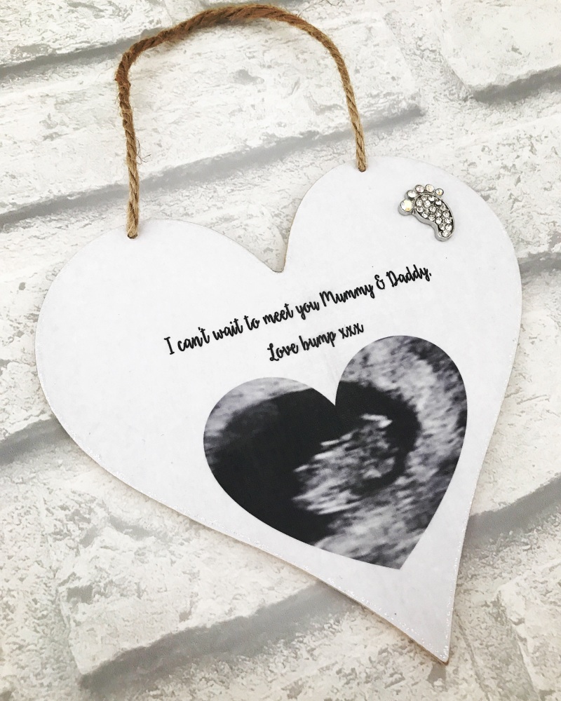 Personalised Hanging Heart with scan photo