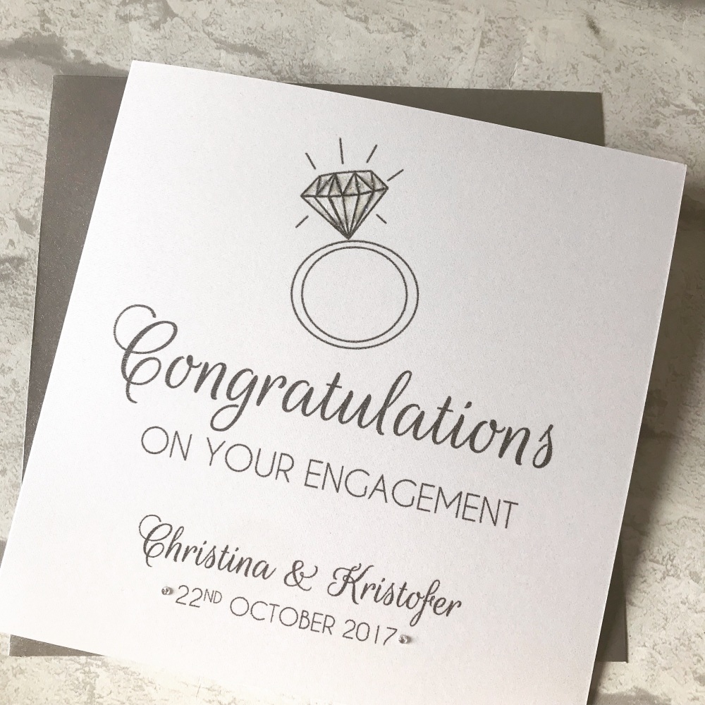 Chic Boutique Range Engagement Congratulations Card - diamond ring