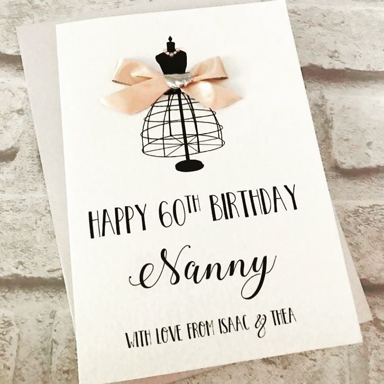 Birthday card with metallic bow - Any Name, Any Age