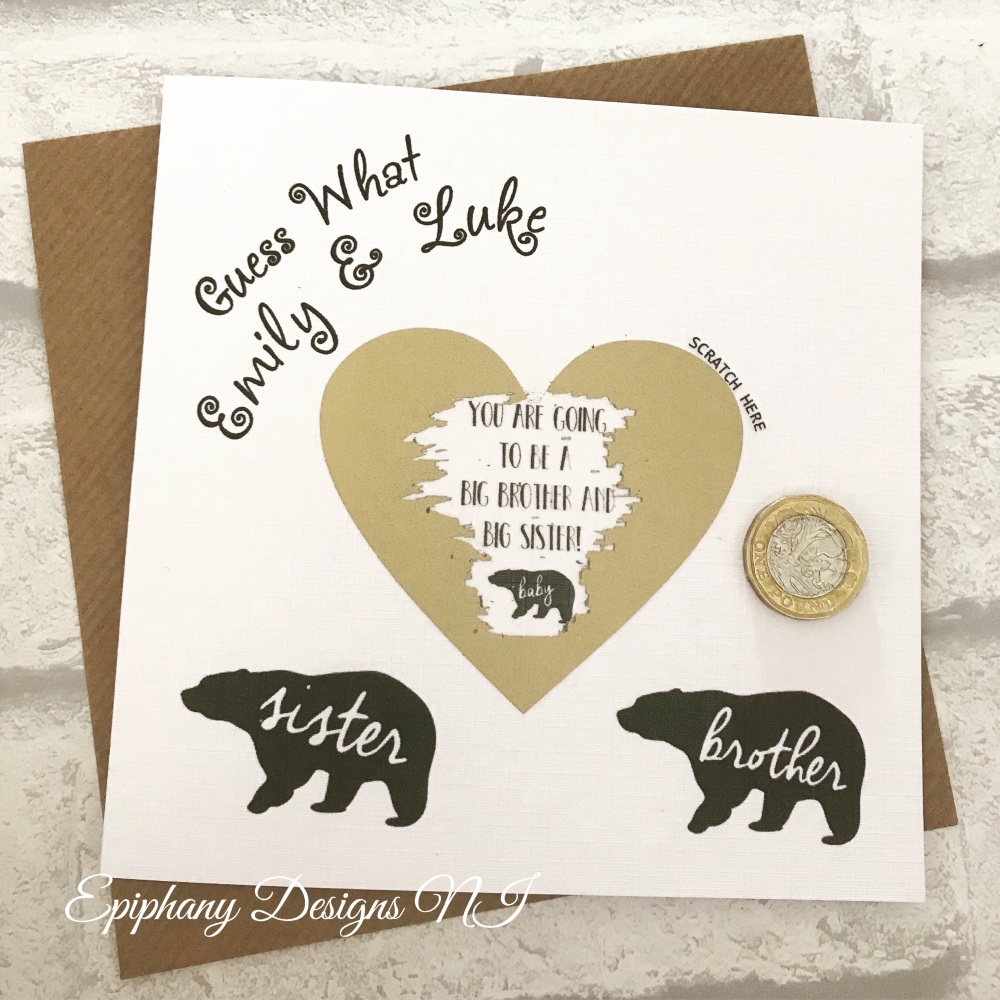 Scratch to Reveal Card - Baby Bear - Going to be a big brother/sister