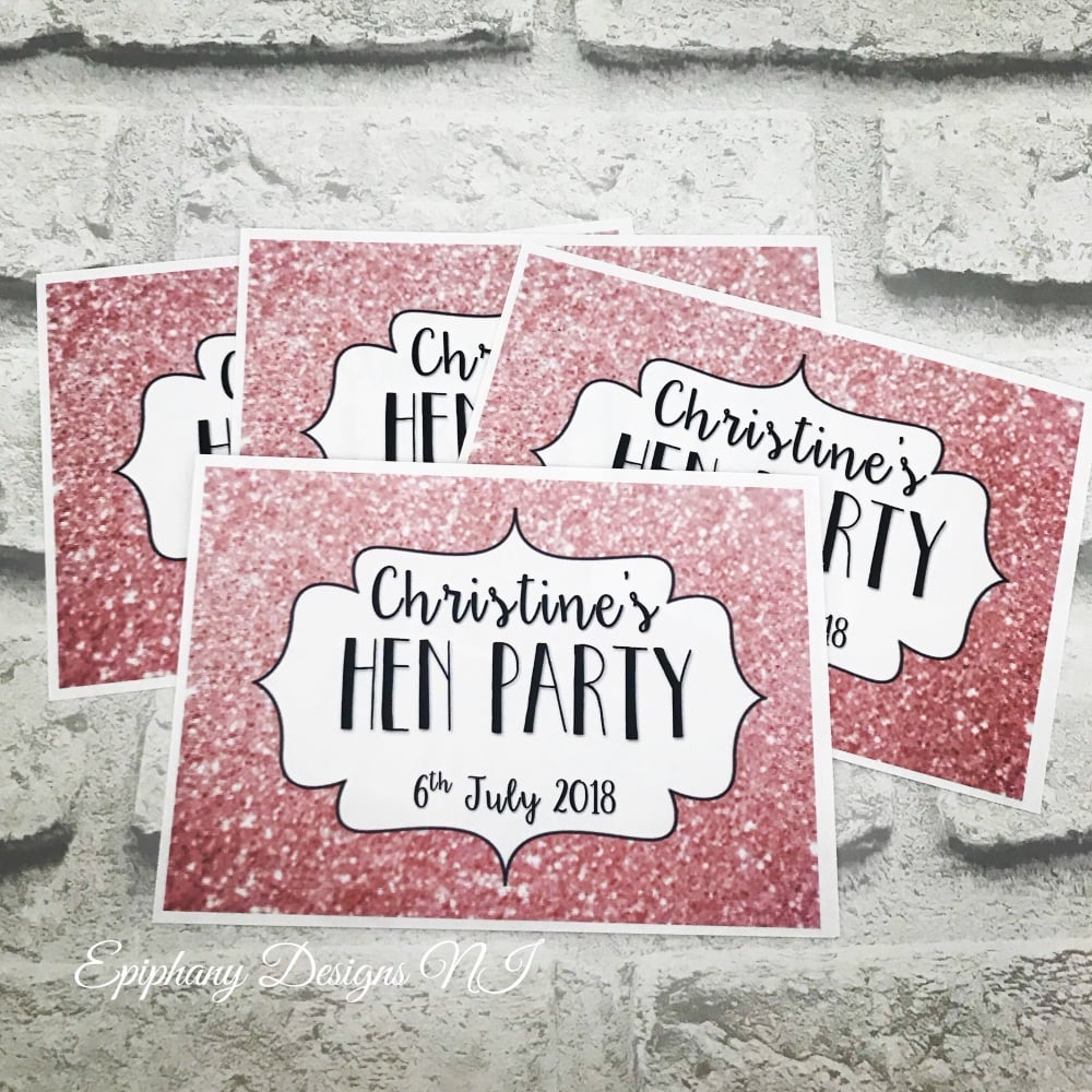 Hen Party Wine or Prosecco Bottle Labels