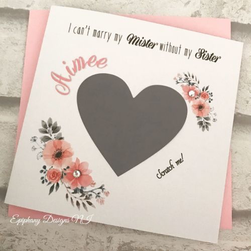 Will you be my Bridesmaid, Maid of Honour, Flower Girl Card - I cant marry