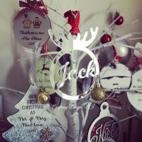Acrylic Antler Personalised Bauble
